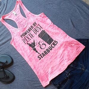 WOMEN'S PINK TANK TOP TINKERBELL STARBUCKS